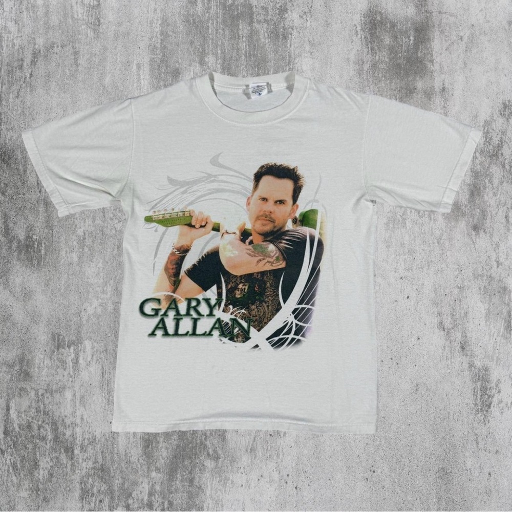 Vintage Anvil Gary Allan Concert Music White T-Shirt Mens Small